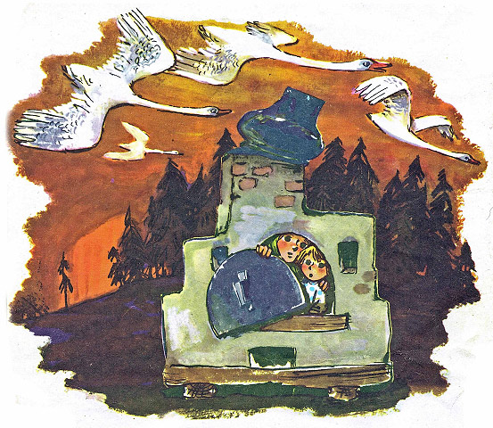 Little Girl and the Swan-Geese
